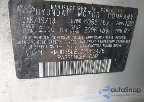 2013 Hyundai Elantra Gt from USA, damaged, VIN KMHD35LE1DU083476